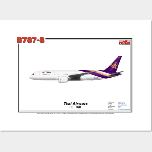 Boeing B787-8 - Thai Airways (Art Print) Posters and Art